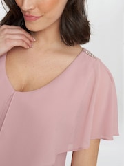 Gina Bacconi Rebecca Midi Tiered Dress With Shoulder Trim - Image 4 of 4