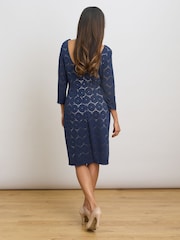 Gina Bacconi Blue Mirabella Three-Quarter Sleeve Dress - Image 2 of 6