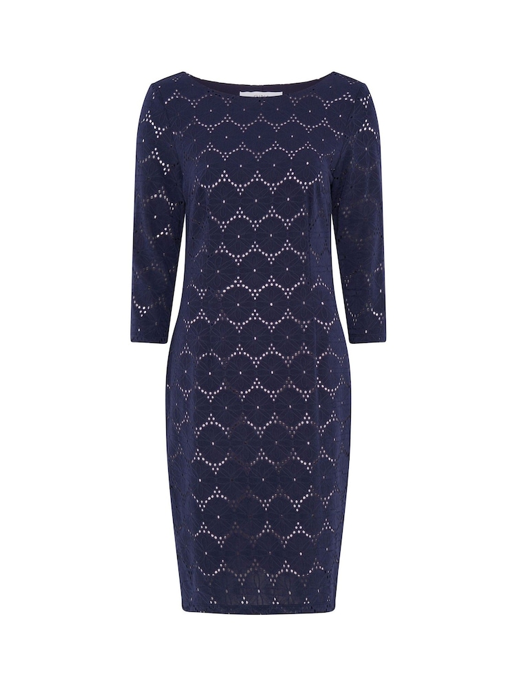 Gina Bacconi Blue Mirabella Three-Quarter Sleeve Dress - Image 6 of 6