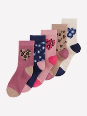 Boden Pink Girls Socks 5 Pack - Image 1 of 2