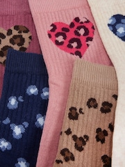 Boden Pink Girls Socks 5 Pack - Image 2 of 2