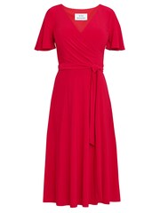 Gina Bacconi Red Donna Jersey Dress With Tie Belt - Image 6 of 6