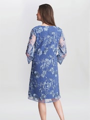Gina Bacconi Blue Savoy Embroidered Lace Mock Jacket With Jersey Dress - Image 2 of 5