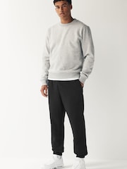 Black Oversized Cotton Blend Cuffed Joggers - Image 2 of 8