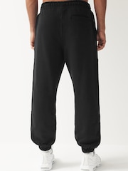 Black Oversized Cotton Blend Cuffed Joggers - Image 3 of 8