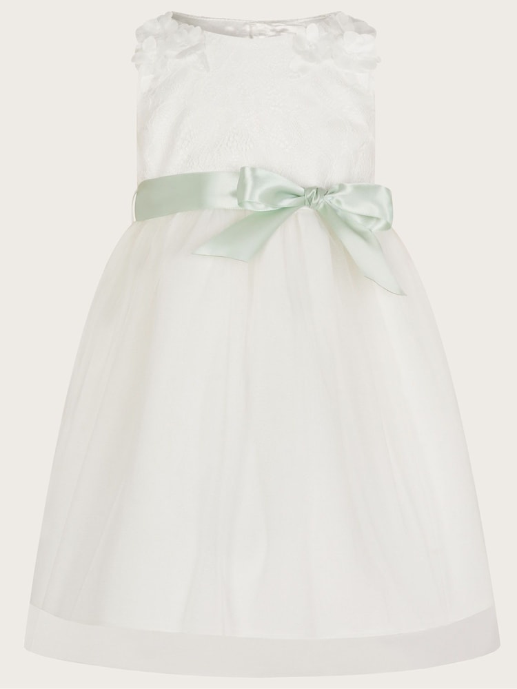 Monsoon Natural Baby Freya Lace Bridesmaid Dress - Image 1 of 3