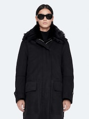 AllSaints Black Seyka Reverse Coat - Image 1 of 8
