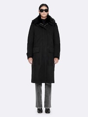 AllSaints Black Seyka Reverse Coat - Image 3 of 8