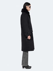 AllSaints Black Seyka Reverse Coat - Image 5 of 8