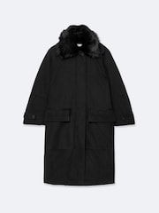 AllSaints Black Seyka Reverse Coat - Image 8 of 8