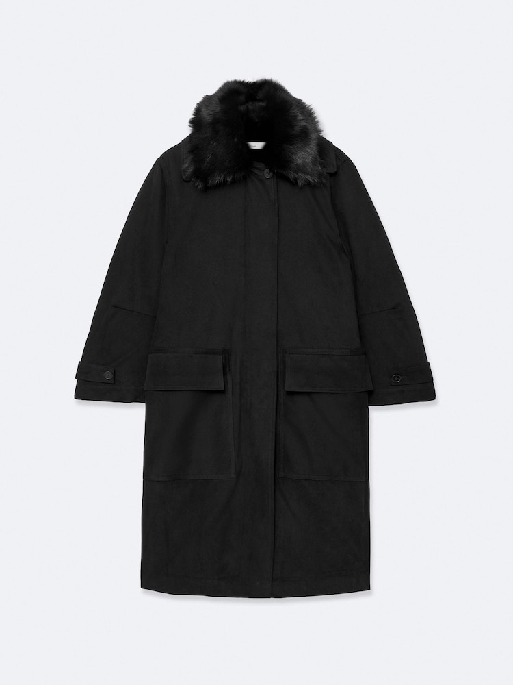AllSaints Black Seyka Reverse Coat - Image 8 of 8