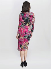 Gina Bacconi Keira Jersey Wrap Black Dress - Image 2 of 3