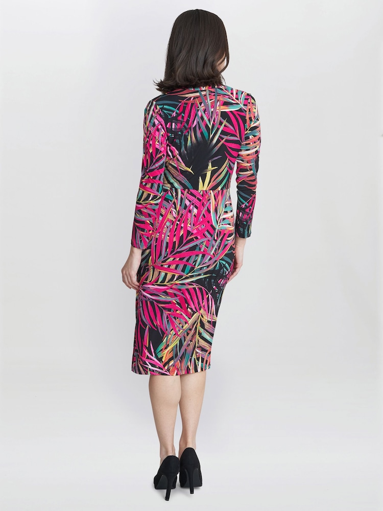 Gina Bacconi Keira Jersey Wrap Black Dress - Image 2 of 3