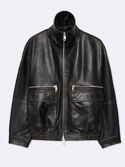 AllSaints Brown Elisa Bomber Jacket - Image 8 of 8