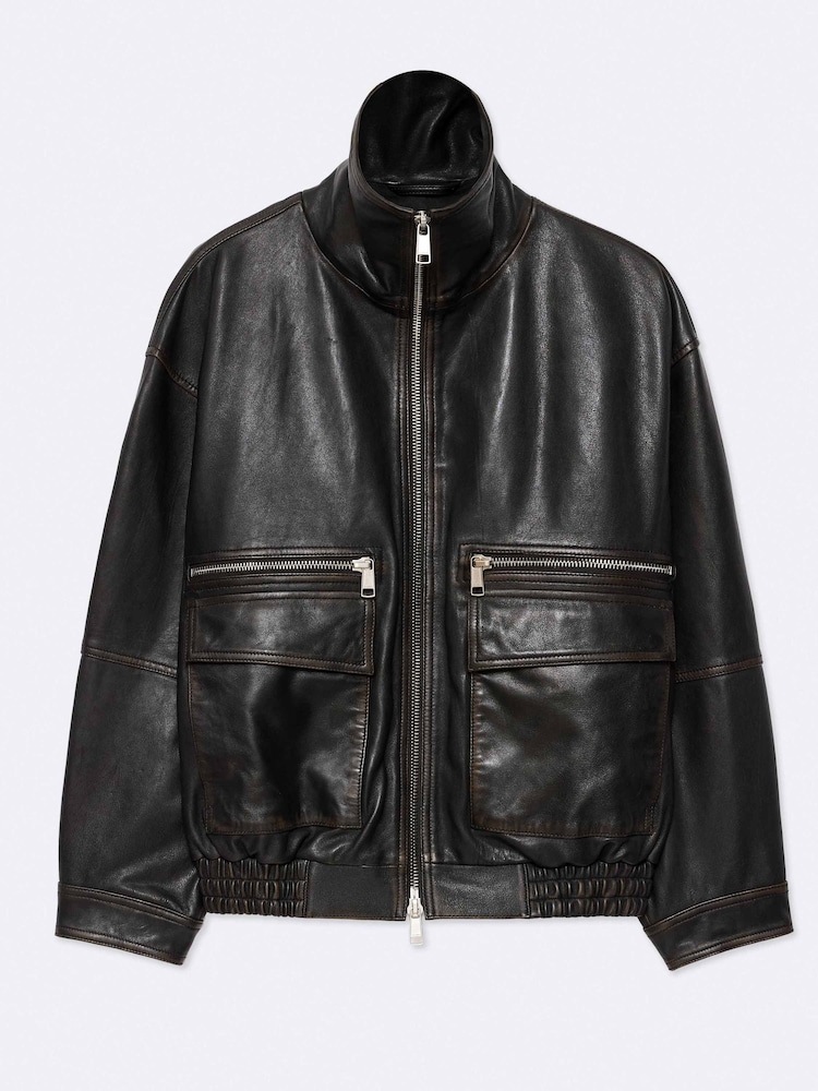 AllSaints Brown Elisa Bomber Jacket - Image 8 of 8 AllSaints Brown Elisa Bomber Jacket - Image 8 of 8