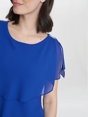Tessa Midi Tiered Dress With Shoulder Trim - Image 4 of 4