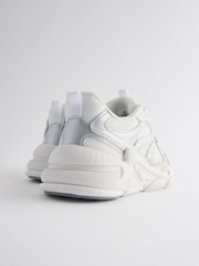 White/Silver Metallic Chunky Lace-Up Trainers - Image 3 of 5