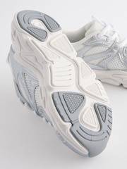 White/Silver Metallic Chunky Lace-Up Trainers - Image 4 of 5
