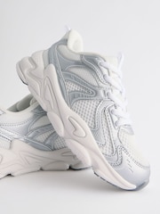 White/Silver Metallic Chunky Lace-Up Trainers - Image 5 of 5
