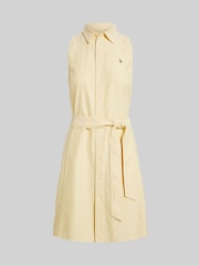 Polo Ralph Lauren Yellow Oxford Cotton Sleeveless Embroidered Logo Dress - Image 1 of 2