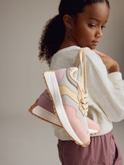 Pink/Grey Lace-Up Chunky Trainers - Image 1 of 12