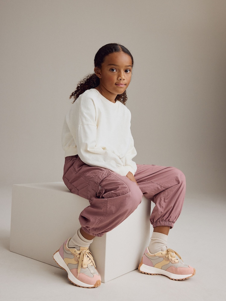 Pink/Grey Lace-Up Chunky Trainers - Image 3 of 12