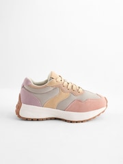 Pink/Grey Lace-Up Chunky Trainers - Image 6 of 12