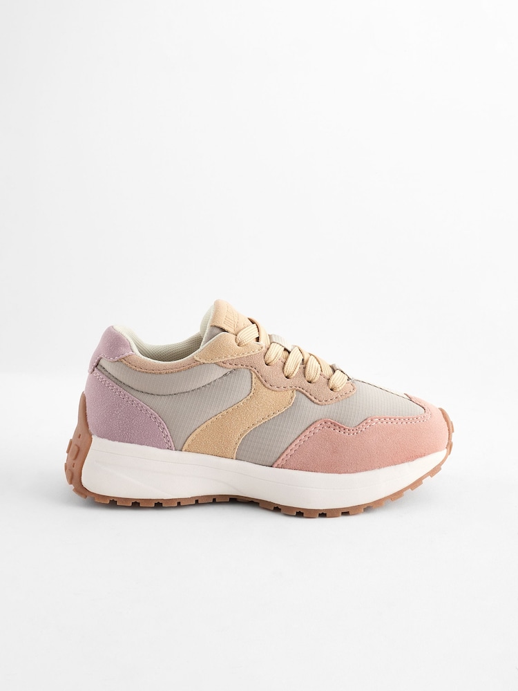 Pink/Grey Lace-Up Chunky Trainers - Image 6 of 12