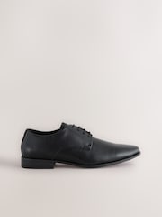 Black Standard Fit Slim Square Derby Shoes - Image 2 of 7
