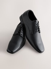 Black Standard Fit Slim Square Derby Shoes - Image 3 of 7