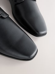 Black Standard Fit Slim Square Derby Shoes - Image 5 of 7