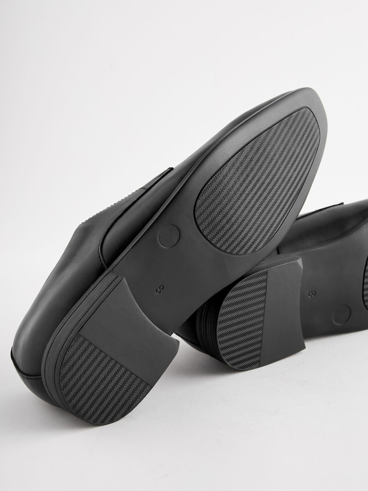 Black Standard Fit Slim Square Derby Shoes - Image 7 of 7