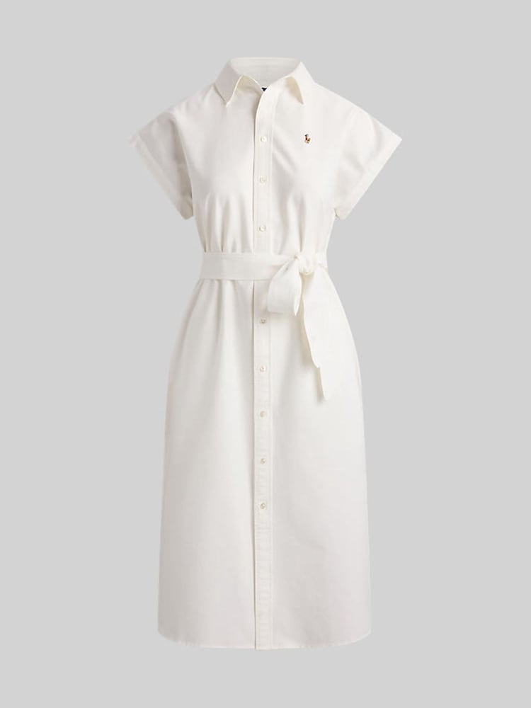 Polo Ralph Lauren White Belted Cotton Oxford Shirtdress - Image 5 of 5