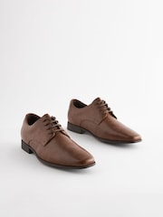 Tan Brown Standard Fit Slim Square Derby Shoes - Image 1 of 6