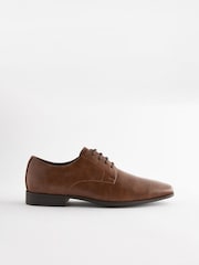 Tan Brown Standard Fit Slim Square Derby Shoes - Image 3 of 6