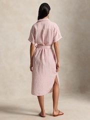 Polo Ralph Lauren Red Striped Linen Short-Sleeve Shirtdress - Image 2 of 8