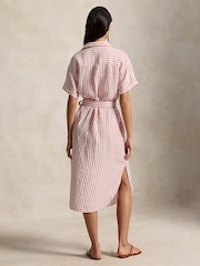 Polo Ralph Lauren Red Striped Linen Short-Sleeve Shirtdress - Image 5 of 8
