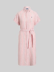 Polo Ralph Lauren Red Striped Linen Short-Sleeve Shirtdress - Image 8 of 8