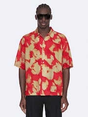 AllSaints Orange Tulip Short Sleeve Shirt - Image 1 of 8