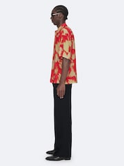 AllSaints Orange Tulip Short Sleeve Shirt - Image 7 of 8