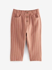 Hellbraun/Creme - Leichte, gestreifte Jersey-Jogginghose aus 100 % Baumwolle (3 M.–7 J.) - Bild 1 von 3
