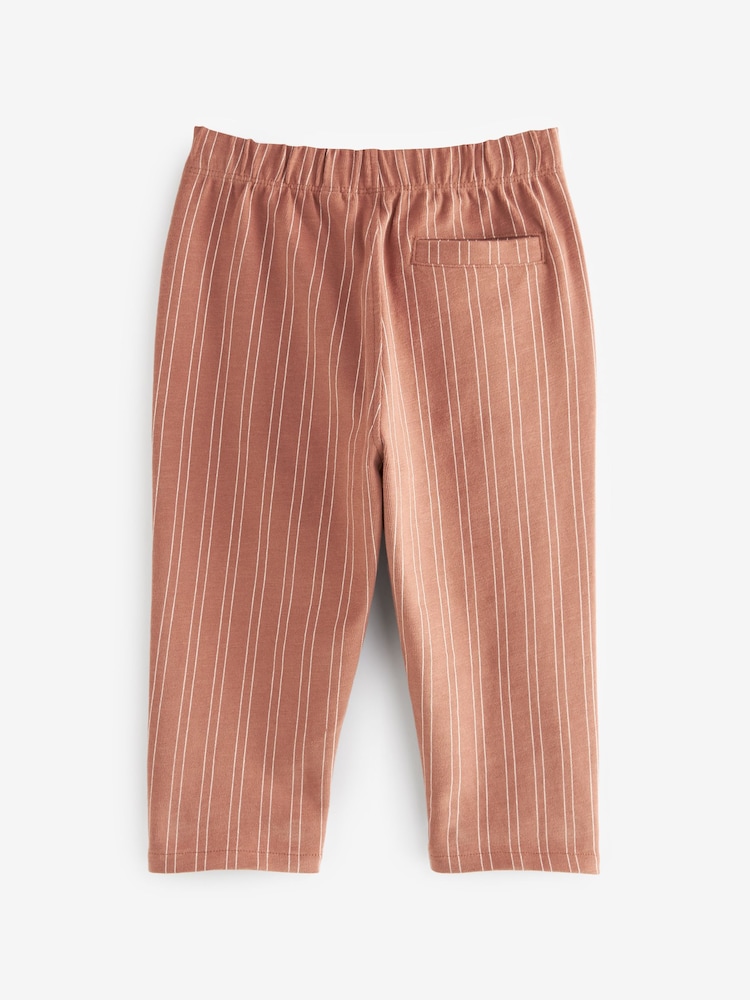 Hellbraun/Creme - Leichte, gestreifte Jersey-Jogginghose aus 100 % Baumwolle (3 M.–7 J.) - Bild 2 von 3