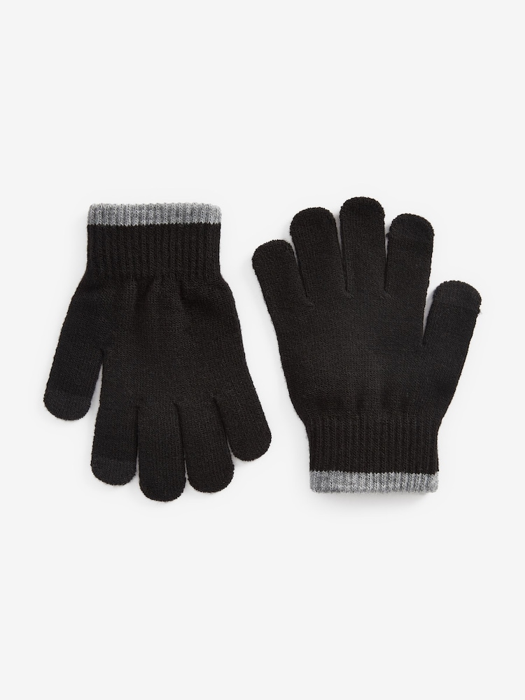 Black 3 Pack Touch Tip Magic Gloves (3-16yrs) - Image 2 of 2