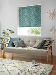 MissPrint Teal Bloom Made to Measure Roller Blinds - Image 2 of 6