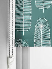 MissPrint Teal Bloom Made to Measure Roller Blinds - Image 5 of 6
