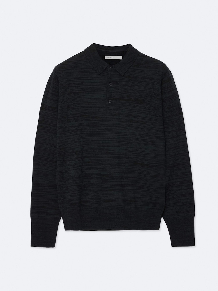 AllSaints Beton Long Sleeve Polo Shirt - 8суретінің 8 суреті