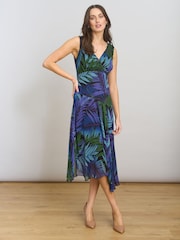 Gina Bacconi Blue Corie Printed Midi Dress - Image 3 of 7