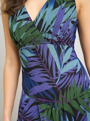 Gina Bacconi Blue Corie Printed Midi Dress - Image 4 of 7