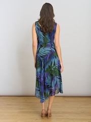 Gina Bacconi Blue Corie Printed Midi Dress - Image 6 of 7