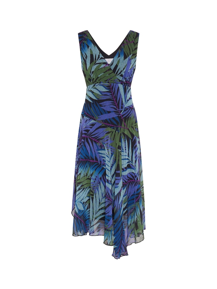 Gina Bacconi Blue Corie Printed Midi Dress - Image 7 of 7